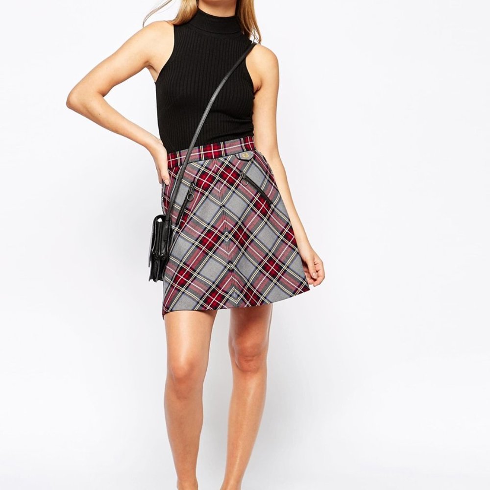 Fred Perry A-Line Plaid Skirt